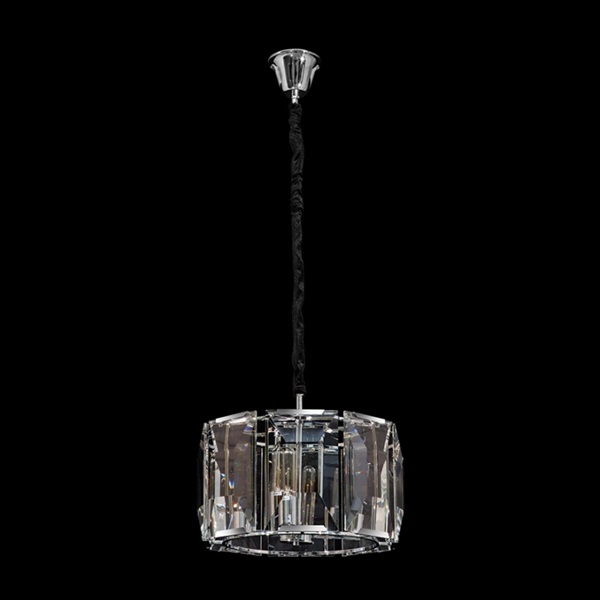 K Light Q-KLCH-81501/4 Medium Round Chandelier with Rectangular Crystal Slabs
