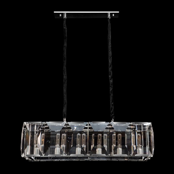 K Light Q-KLCH-81501/6 Large Rectangle Chandelier with Rectangular Crystals Slabs