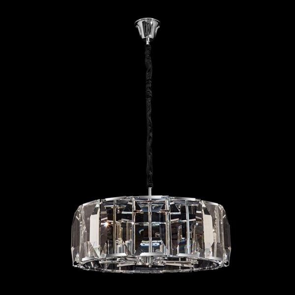 K Light Q-KLCH-81501/7 Large Round Chandelier with Rectangular Crystal Slabs