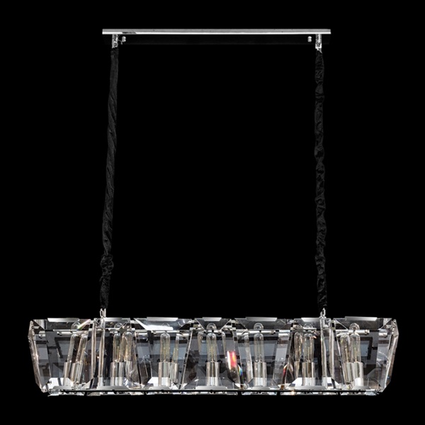 K Light Q-KLCH-81502/7 Large Rectangle Chandelier with Angled and Trapezium Crystal Slabs