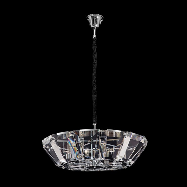K Light Q-KLCH-81502/5 Medium Chandelier with Angled and Trapezium Crystal Slabs