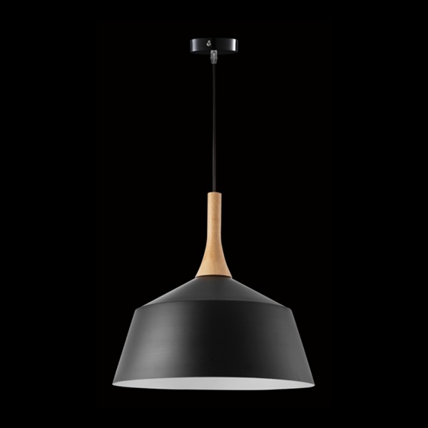 K Light R-KLCH-4131M/BL Medium Metal and Wood Pendant