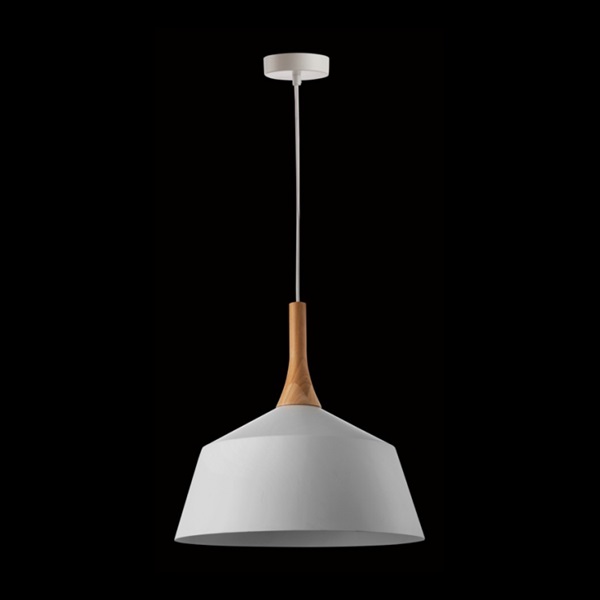 K Light R-KLCH-4131M/WH Medium Metal and Wood Pendant