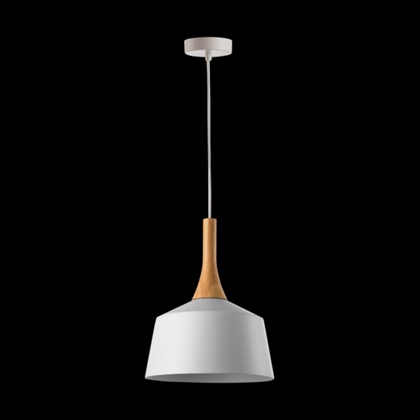 K Light R-KLCH-4131S/WH Small Metal and Wood Pendant