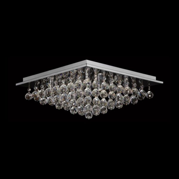 K Light KLCH-REINA-C6H 3W G9 LED Large Round K9 Crystal Ceiling Fitting Chrome