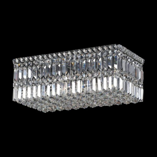 K Light S-KLC-2317/57 Small Rectangular K9 Crystal Ceiling Fitting Chrome