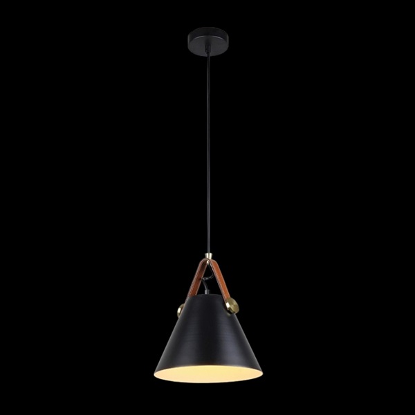 K Light T-KLCH-122-S/BL Small Leather and Iron Cone Metal Pendant