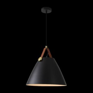 K Light T-KLCH-122-L/BL Large Leather and Iron Cone Metal Pendant