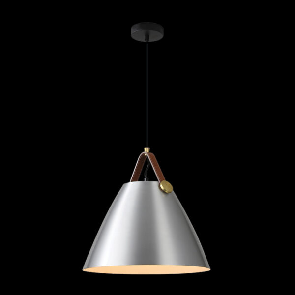 K Light T-KLCH-122-L/SL Large Leather and Iron Cone Metal Pendant