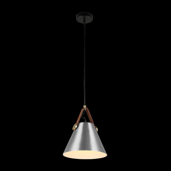 K Light T-KLCH-122-S/SL Small Leather and Iron Cone Metal Pendant