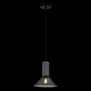 K Light T-KLCH-593 Midnight Mesh Cone Pendant Stone and Black Mesh