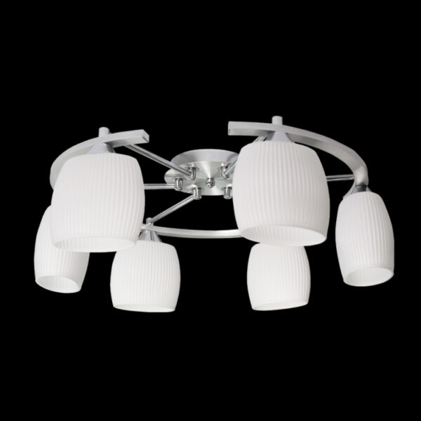 K Light T-KLCH-613/6 6 Light Modern Luxury Ceiling FittingOval Pleated Glass