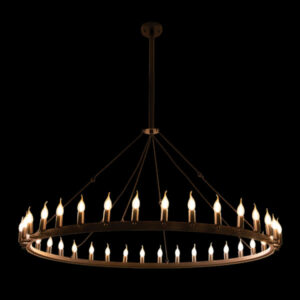 K Light WE-KLCH-397-36 Large Round Ranch Iron Pendant Black
