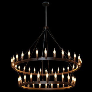 K Light WE-KLCH-397/54 Two Tier Round Ranch Iron Pendant