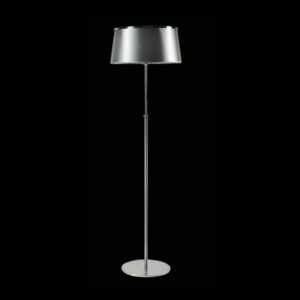 K Light X-LDD39 Adjustable Floor Lamp with Foot switch Satin Chrome with Silver parchment Shade
