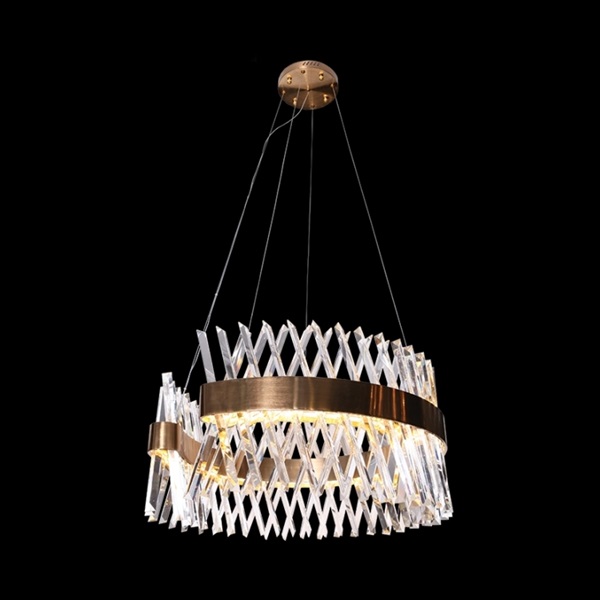 K Light K-LED-9967/60 LED SMD Round Crystal and Gold Chandelier