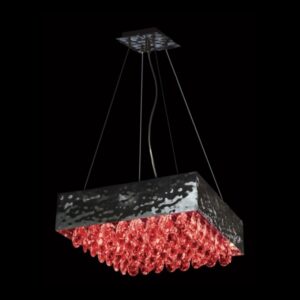 K Light KLCH-450/60-RED G9 Magma Crystals Pendant with Red Italian Crystals