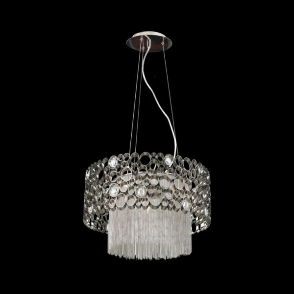 K Light W-KLCH-60493/4 LED Jewelled Round Pendant Satin Chrome