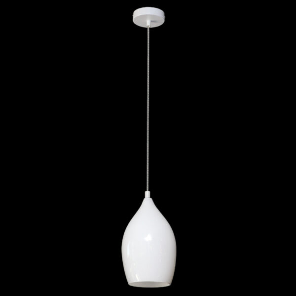 K Light M-KLCH-1288/WH  Glass Single Pendant White