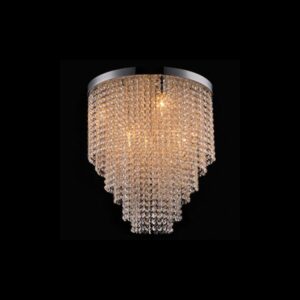 K Light S-KLCH-70325/9R 3W 9xG9 LED Large Round K9 Crystal Ceiling Fitting Chrome
