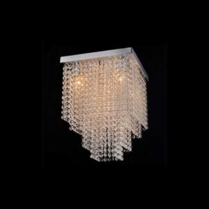 K Light S-KLCH-70326/5S 3W 5xG9 LED Small Square K9 Crystal Ceiling Fitting Chrome
