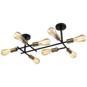 Brightstar CF058/8 Black and Satin Brass Ceiling Fitting