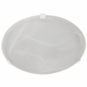 Brightstar CF12009 SMALL WHITE Metal Base with Alabaster Glass and White Clips