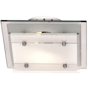 Brightstar CF1361 CHROME Mirror and Frosted Glass with Polished Chrome Clips