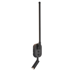 Brightstar WB554 BLACK Aluminium and PMMA Linear Wall Light Rotatable Spotlight Arm