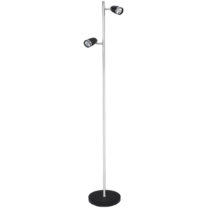 Brightstar SL019 BLACK Black and Chrome Standing Lamp
