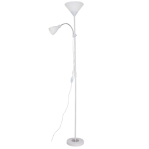 Brightstar SL087 WH Metal and Polished Chrome Floor Lamp with PVC Covers