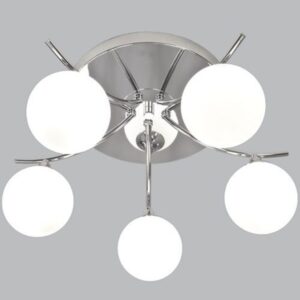 Brightstar CF096/5 CHR  Polished Chrome with White Glass