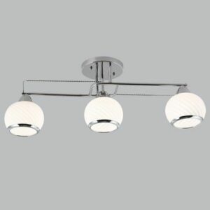 Brightstar CF196/3 CHROME Polished Chrome Ceiling Fitting with White Glass