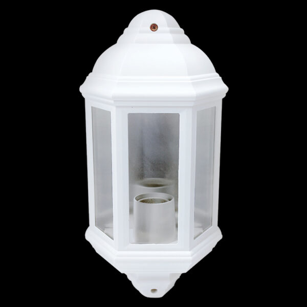 K Light P-KLG-6410/WH Coastal Polypropylene Half Lantern Wall Light