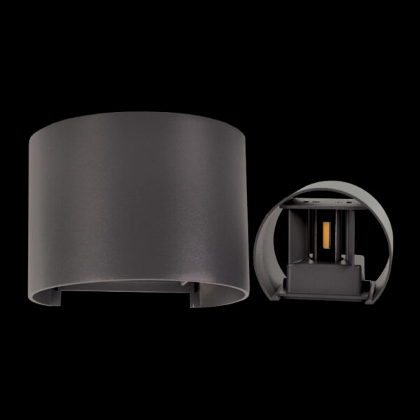 K Light JB-LED-007R/DG LED SMD Up & Down Dark Grey Round Beam Adjustable Wall Light