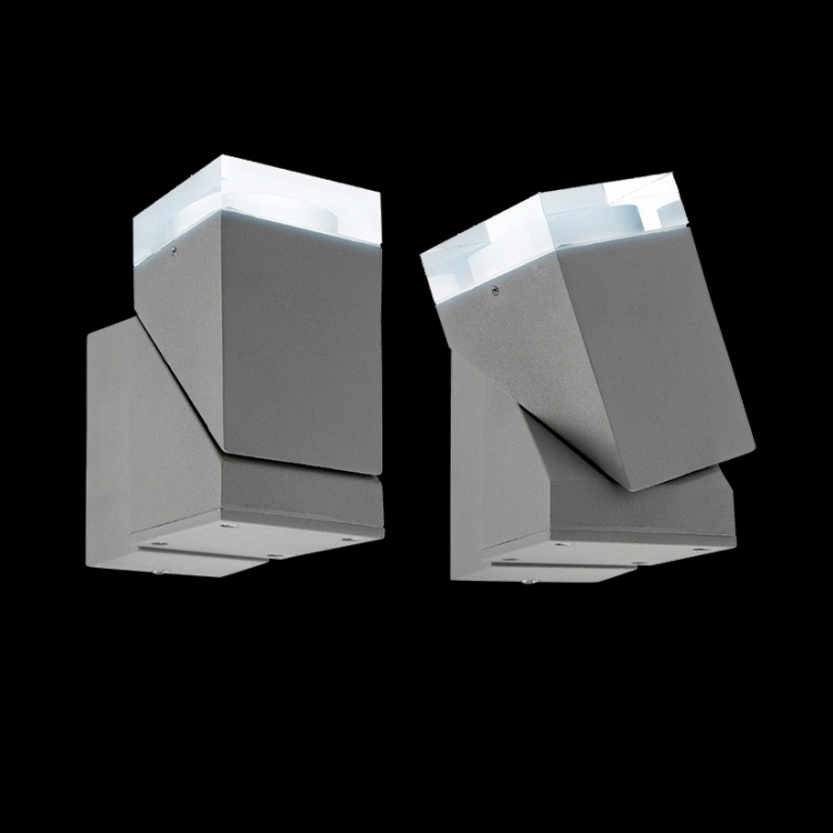 K Light Y-LED-3205-1/G LED COB Grey Square 360 Degrees Tilt with Lens Wall Light