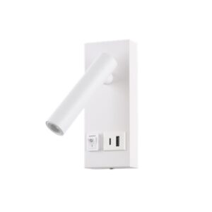 K Light MB-200/WH LED Reading Light with USB and USB-C Ports