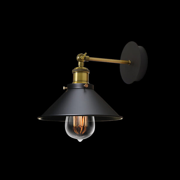 K Light CA-KLW-1124 Tall Rustic Metal Shade Wall and Reading Light