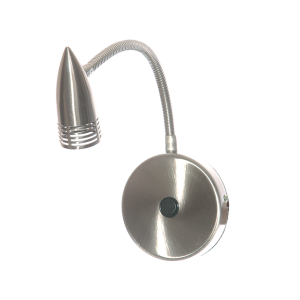 Brightstar WB006 Satin Chrome Wall Fitting with Switch and Flexible Arm