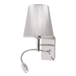 Brightstar WB030/2 CHROME Polished Chrome Wall Fitting with Silver Thread Shade