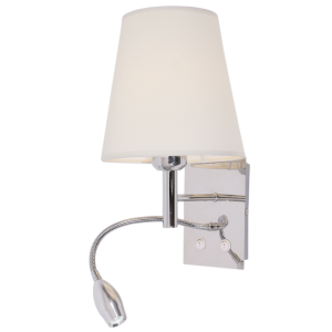 Brightstar WB031/2 CHROME Polished Chrome Wall Fitting with White Shade