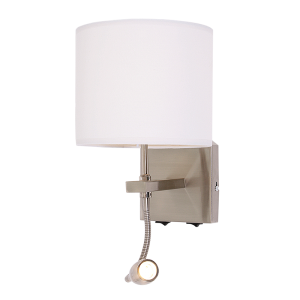Brightstar WB032/2 Satin Chrome Fitting with White Shade