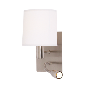 Brightstar WB033/2 Satin Chrome Fitting with White Shade