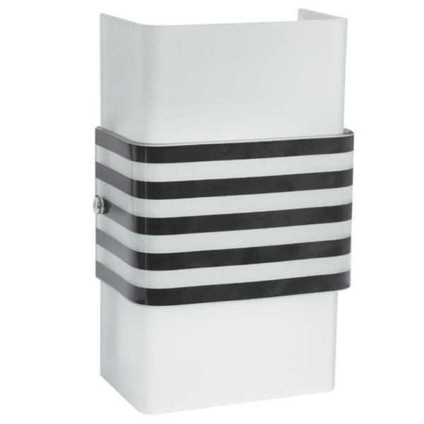 Brightstar WB1130 CHROME Polished Chrome Wall Bracket with Black Striped Glass