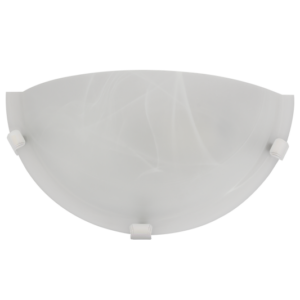 Brightstar WB12009 WHITE Metal Base with Alabaster Glass and White Clips