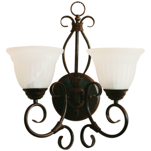 Brightstar WB1470/2 OLD GOLD Metal Wall Bracket with Alabaster Glass