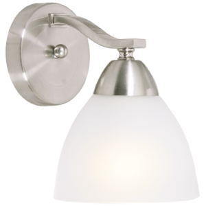 Brightstar WB167/1 Satin Chrome Wall Bracket with Frosted Glass
