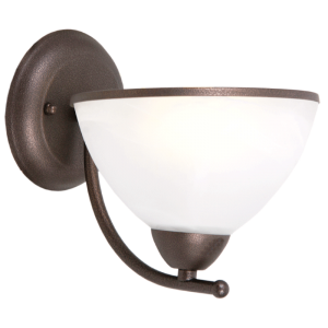 Brightstar WB169/1 BLACK/BROWN Metal Wall Bracket with Alabaster Glass