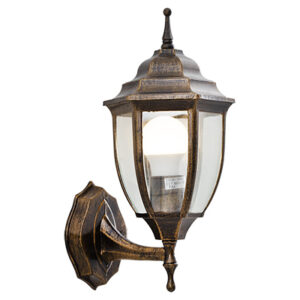 Eurolux O9BG Lantern 6 Panel Up Facing Black Gold