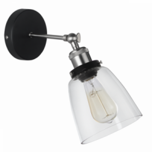 Brightstar WB921 SATIN Chrome Wall Bracket with Clear Glass